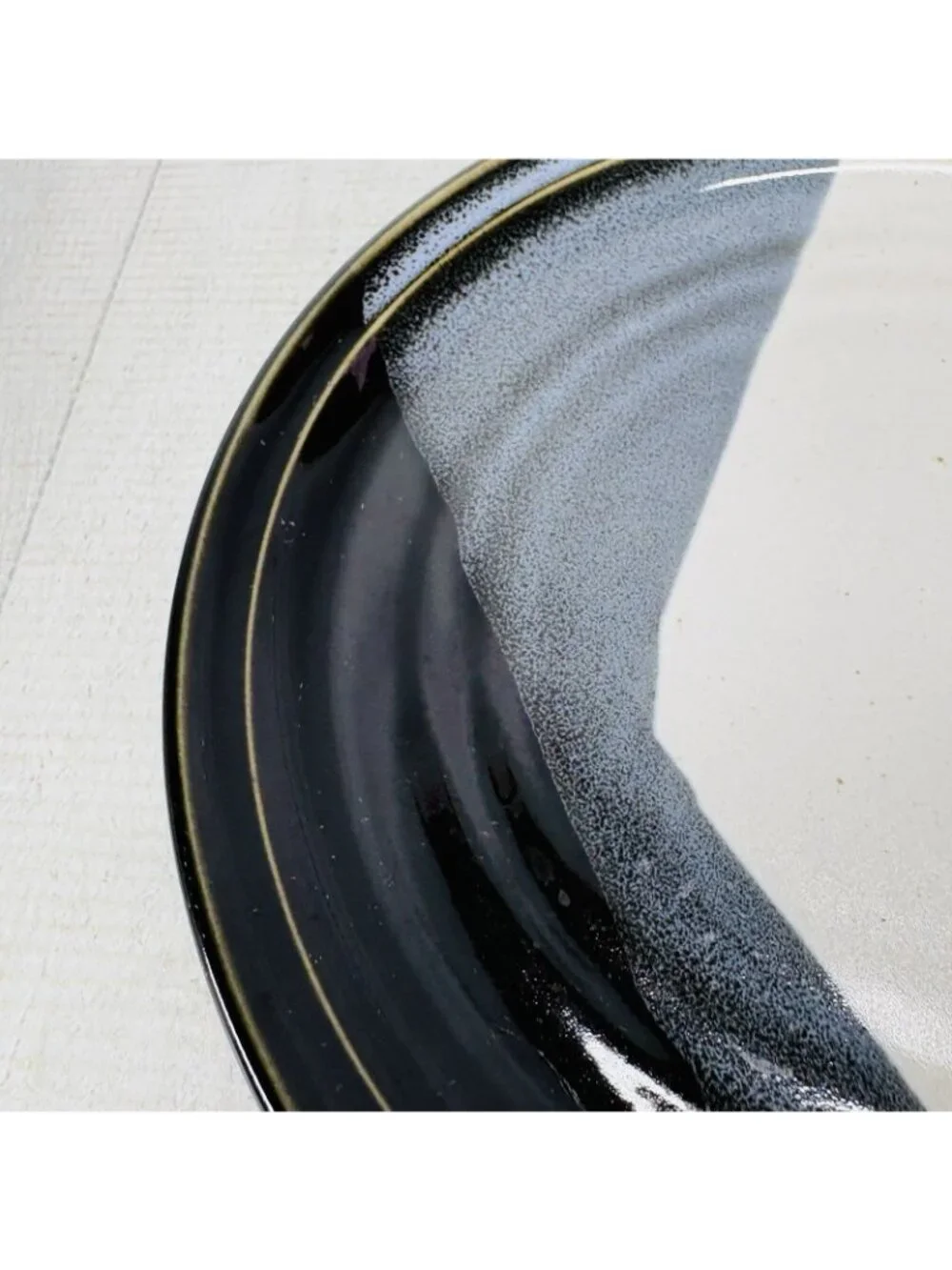 Noritake Stoneware DURANGO 8647 Black Blue Abstract Panels Salad Plates Set 2